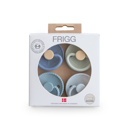 Slika Frigg® Set 4 dudic iz silikona Skyline Serenity (0-6m)