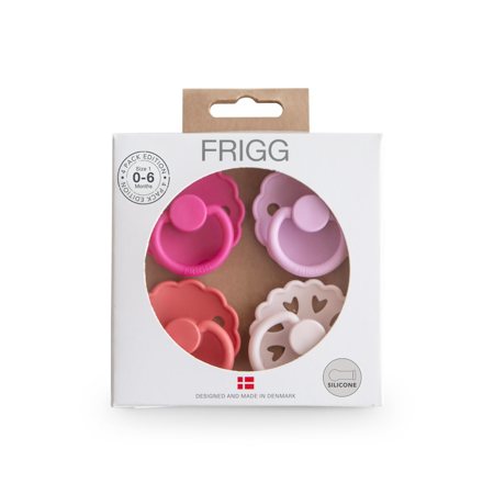 Slika Frigg® Set 4 dudic iz silikona Rosy Romance (0-6m)