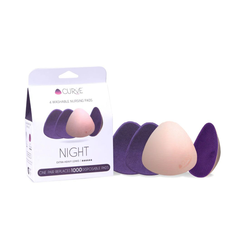 Immagine di Cache Coeur® Coppette assorbilatte lavabili Curve Night, 4 pezzi