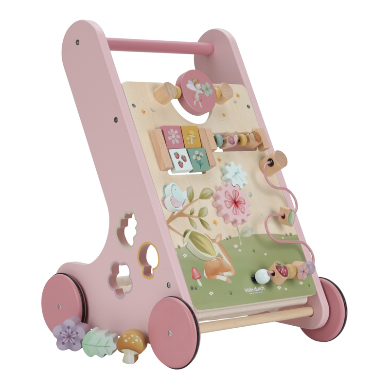 Little Dutch® Aktivnostni leseni voziček Fairy Garden