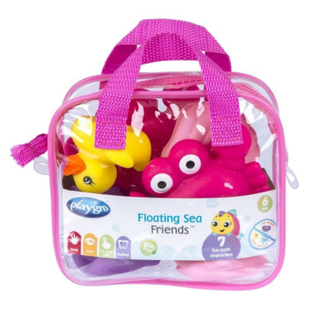 Playgro® Kopalne igračke brez lukenj Morske živali 7 kos Pink