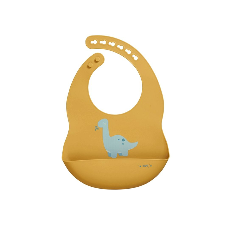 Slika za Saro Baby® Silikonski podbradnjak Dinos Mustard
