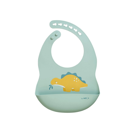 Saro Baby® Silikonski slinček Dinos Mint