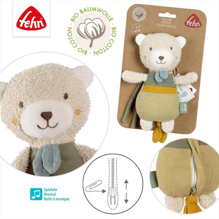 Fehn® Glasbena obešanka Medvedek Natur