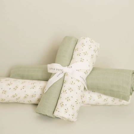 Slika za Little Dutch® Pelena za povijanje muslin Pure Sage 120x120