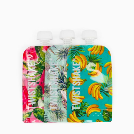 Twistshake® Set 3 silikonskih vrečk za smoothie 220ml Pineapple Watermelon Banana