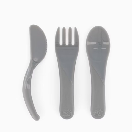 Twistshake® Začetni jedilni pribor (6+m) Pastel Grey