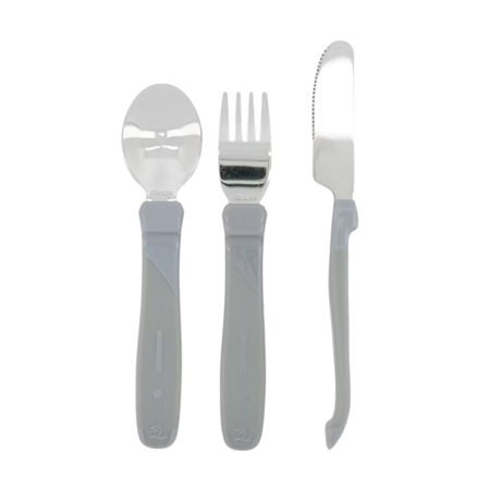 Slika Twistshake® Jedilni pribor z nerjavečim jeklom (12+m) Pastel Grey