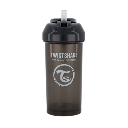 Twistshake® Lonček s slamico 360ml (12+m) Black