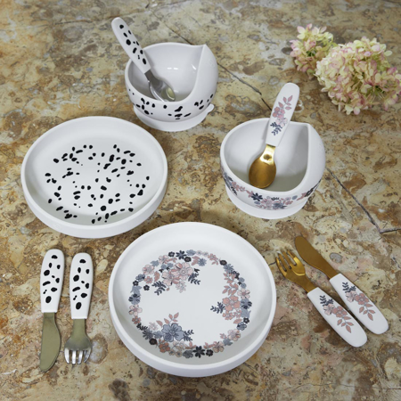 Elodie® Silikonski jedilni set Blue Garden