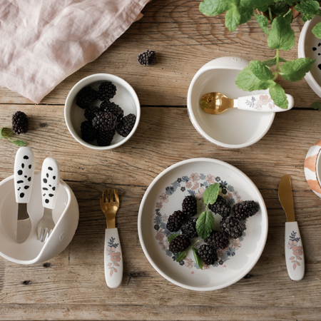 Elodie® Silikonski jedilni set Blue Garden