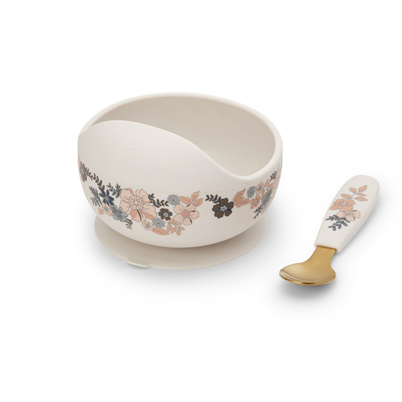 Elodie® Silikonska skledica z žličko Blue Garden