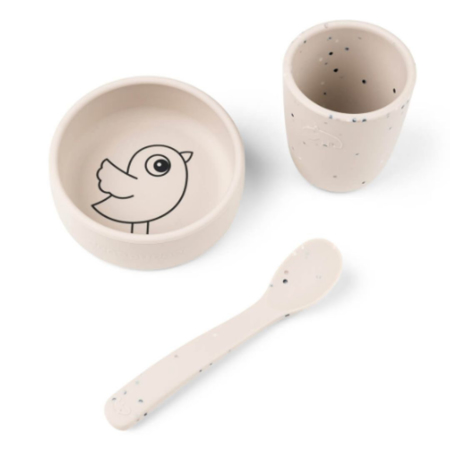 Slika za Done by Deer® Silikonski set za hranjenje Birdee Sand