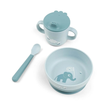 Slika Done by Deer® Prvi jedilni set Foodie Elphee Blue