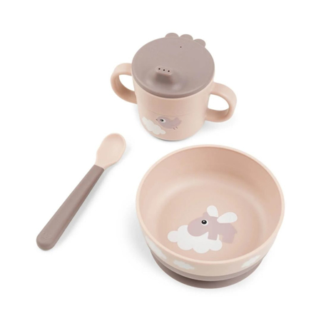 Slika za Done by Deer® Prvi set za jelo Foodie Happy clouds Powder