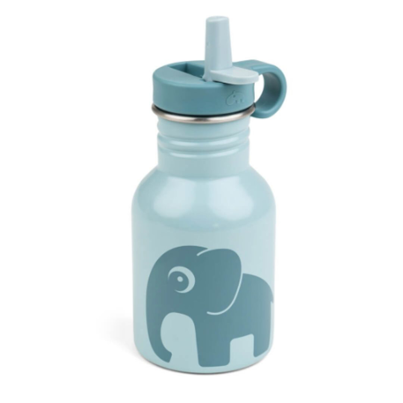 Done by Deer® Kovinska steklenička s slamico Elphee Blue 350 ml