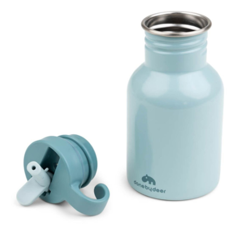Done by Deer® Kovinska steklenička s slamico Elphee Blue 350 ml
