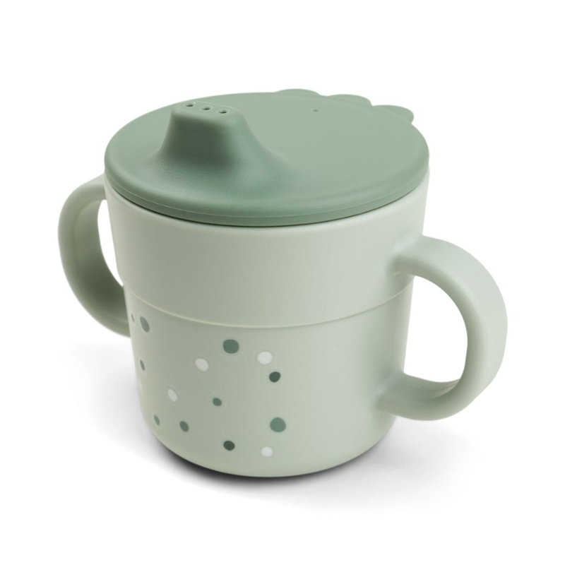 Done by Deer® Skodelica za učenje pitja Foodie Happy Dots Green