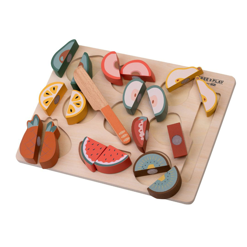 Immagine di  Free2Play® Frutta in legno su vassoio