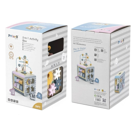 Slika za PolarB® Drvena aktivnostna kocka 5u1