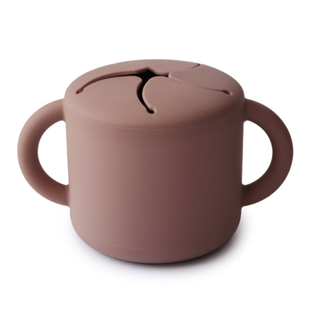 Slika Mushie® Silikonska posodica za prigrizke Cloudy Mauve