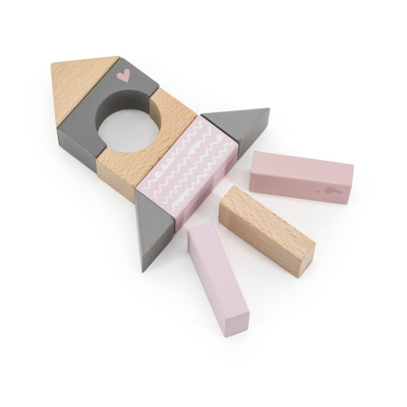 Picture of Label Label® Wooden Blocks Pink 50 pcs