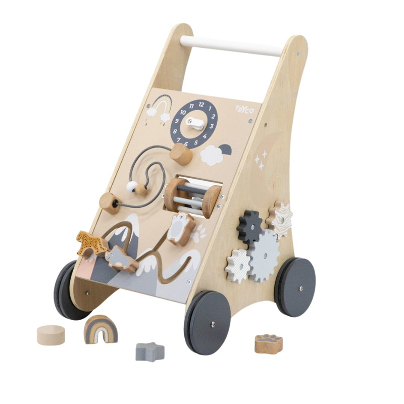 Tryco® Aktivnostni leseni sprehajalec s kockami