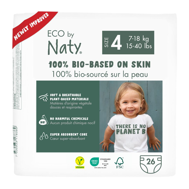 Slika za  Eco by Naty® Ekološke pelene 4 (7-18 kg) 26 komada