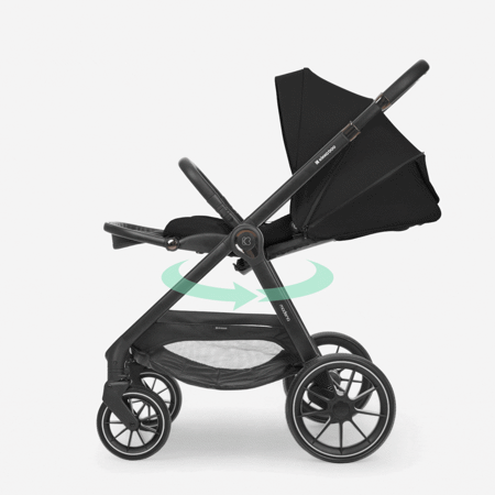 KikkaBoo® Otroški voziček s košaro 3v1 Modena Black