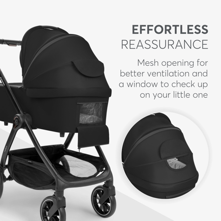 KikkaBoo® Otroški voziček s košaro 3v1 Modena Black