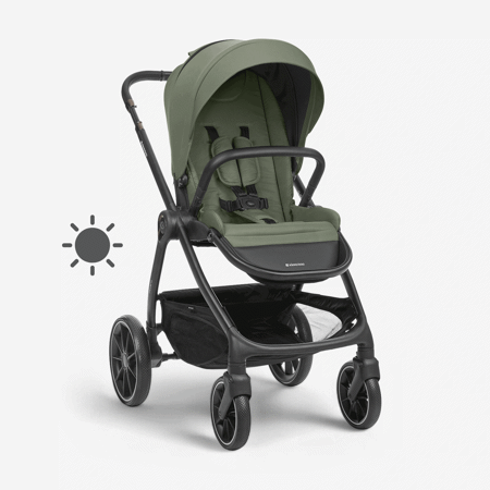 KikkaBoo® Otroški voziček s košaro 3v1 Modena Army Green