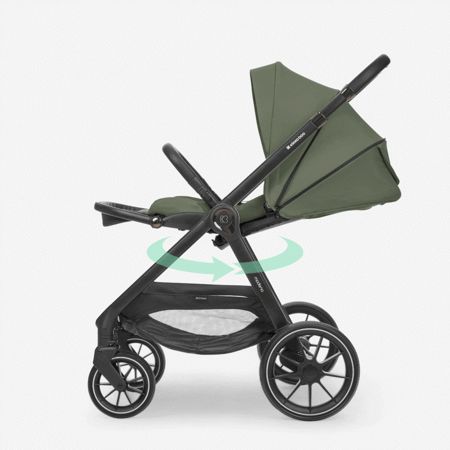 KikkaBoo® Otroški voziček s košaro 3v1 Modena Army Green