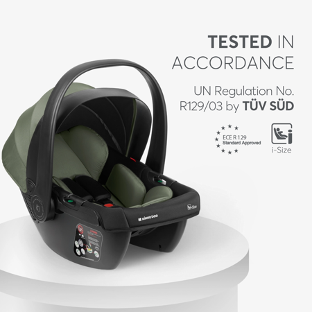 KikkaBoo® Otroški voziček s košaro 3v1 Modena Army Green