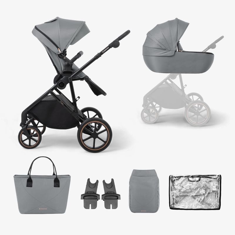 KikkaBoo® Otroški voziček s košaro 2v1 Thea Grey