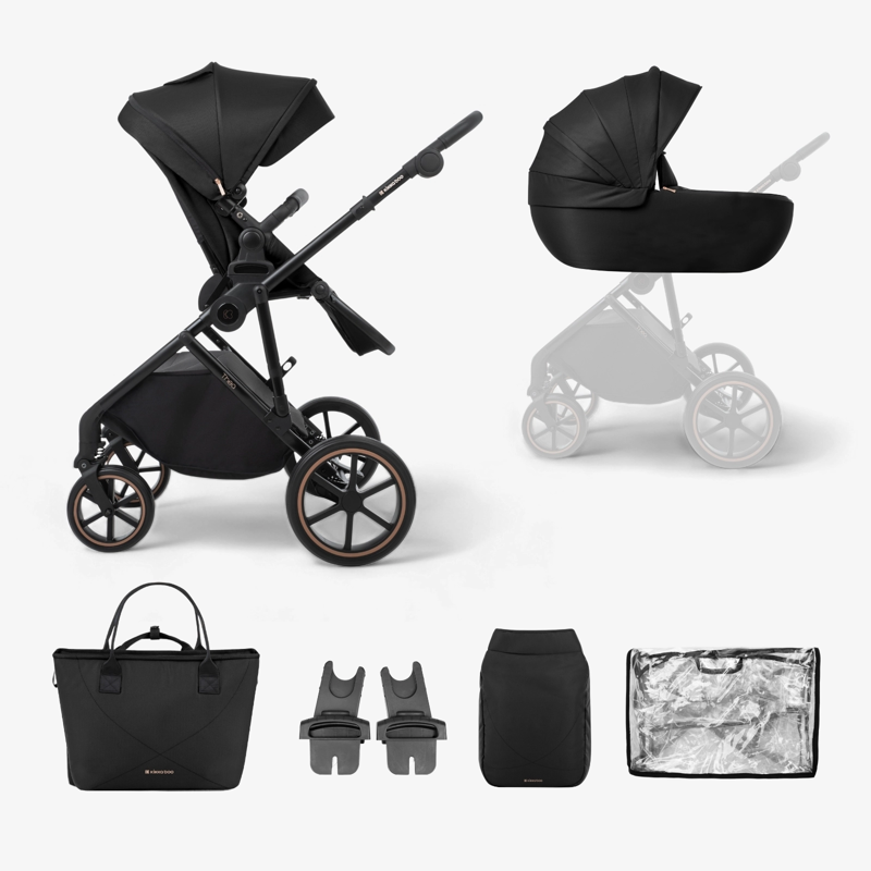 KikkaBoo® Otroški voziček s košaro 2v1 Thea Black