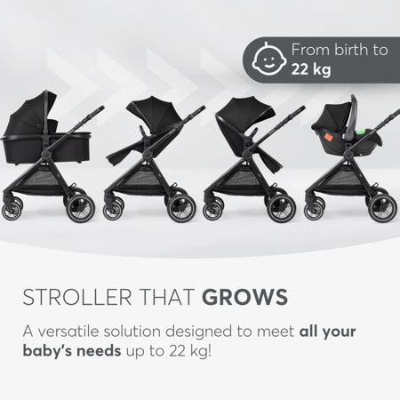 Picture of KikkaBoo® Stroller with carrycot 3v1 Ava Black