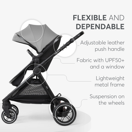 Picture of KikkaBoo® Stroller with carrycot 3v1 Ava Grey