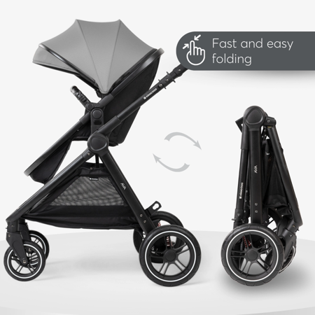 Picture of KikkaBoo® Stroller with carrycot 3v1 Ava Grey