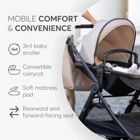 Picture of KikkaBoo® Stroller with carrycot 3v1 Ava Grey