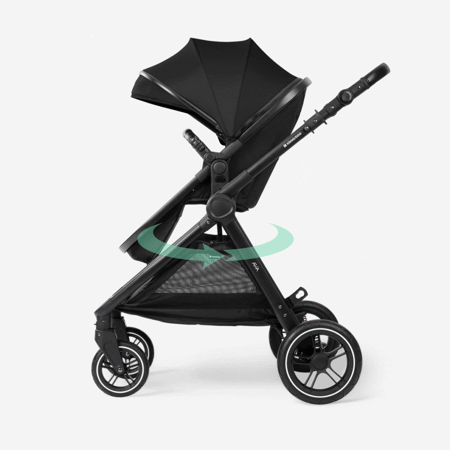 KikkaBoo® Otroški voziček s košaro 3v1 Ava Black