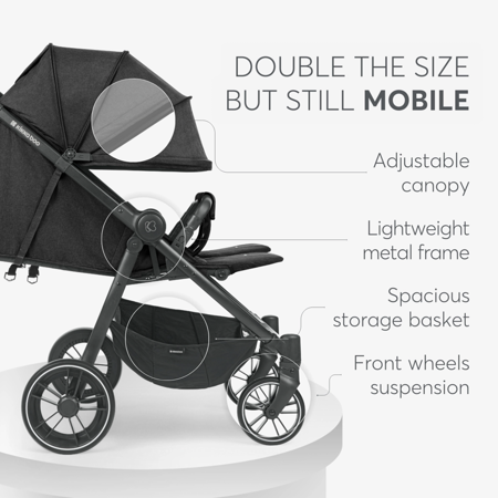 Immagine di KikkaBoo® Passeggino gemellare Happy 2 Light Grey