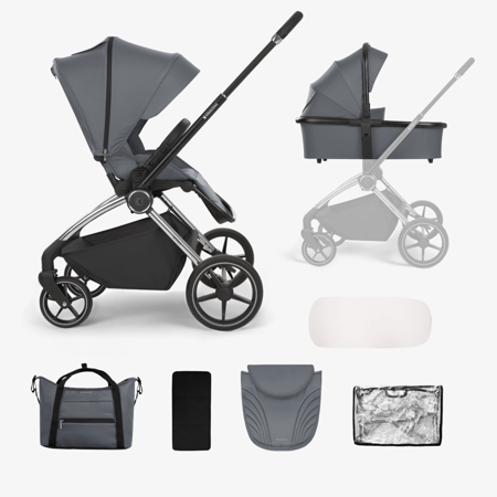 Slika KikkaBoo® Otroški voziček s košaro 2v1 Kara Grey