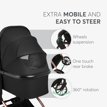 Picture of KikkaBoo® Stroller 2in1 with carrycot Kara Black