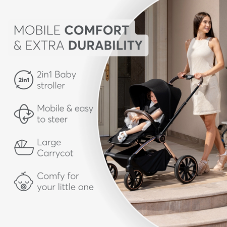 Picture of KikkaBoo® Stroller 2in1 with carrycot Kara Black