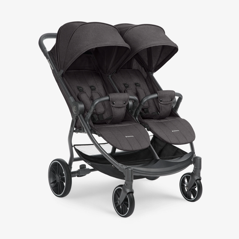 KikkaBoo® Otroški voziček za dvojčke Happy 2 Dark Grey