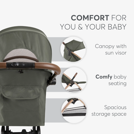 KikkaBoo® Otroški voziček Joy Army Green