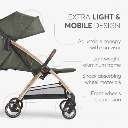KikkaBoo® Otroški voziček Joy Army Green