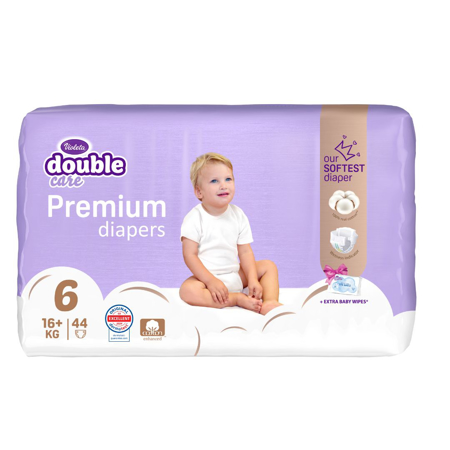 Slika za  Violeta® Pelene Cotton Touch 6 (16kg+) 44 kom + vlažne maramice Water Care