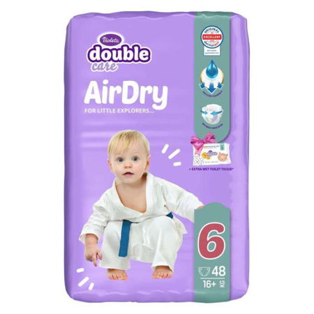 Violeta® Plenice Air Dry 6 Junior Plus (16kg+) Jumbo 48 + Darilo Baby vlažni robčki