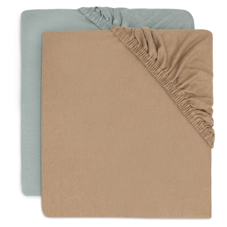 Slika Jollein® Bombažna rjuha 2 kosa 140x70/150x75 Sea Green/Biscuit
